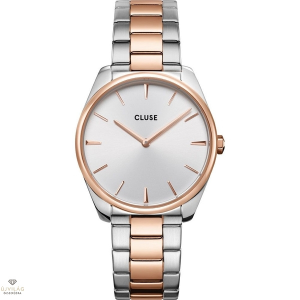 Cluse Féroce Steel, White, Rose Gold/Silver Colour női óra - CW11104