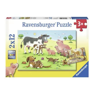 Boldog állatcsaládok 2 x 12 darabos puzzle