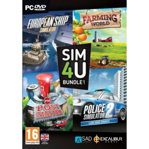 Excalibur Games SIM4U Bundle 1 - European Ship Simulator, Farming World, Post Master, Police Simulator 2 (PC)