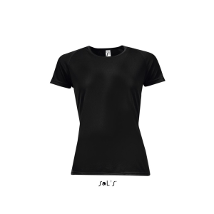 SOL&#039;S raglános Női rövid ujjú sport póló SO01159, Black-L