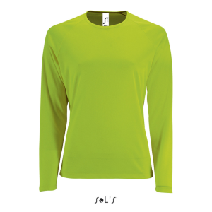 SOL&#039;S Női hosszú ujjú sport póló SO02072, Neon Green-XS