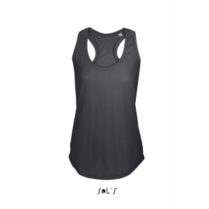 SOL&#039;S Női ujjatlan sporthátú trikó SO00579, Dark Grey-XL