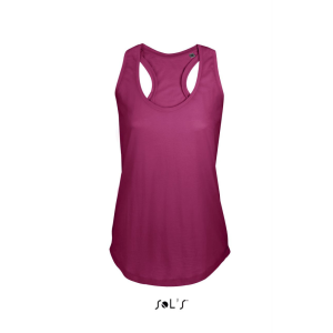 SOL&#039;S Női ujjatlan sporthátú trikó SO00579, Raspberry-XL