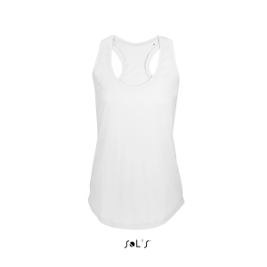SOL&#039;S Női ujjatlan sporthátú trikó SO00579, White-XS