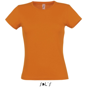 SOL&#039;S MISS Női kereknyakú rövid ujjú pamut póló SO11386, Orange-2XL
