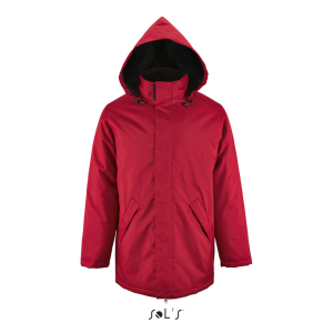 SOL&#039;S ROBYN steppelt bélésű unisex kabát, gallérba rejthető kapucnival SO02109, Red-S