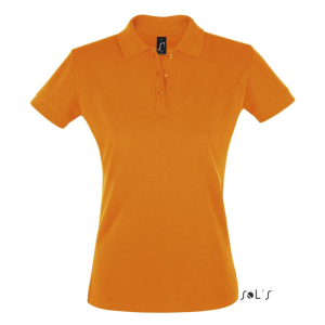 SOL&#039;S PERFECT három gombos Női rövid ujjú galléros piké pamut póló SO11347, Orange-2XL
