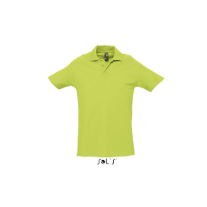 SOL&#039;S WINTER II rövid ujjú három gombos férfi galléros pamut piké póló SO11362, Apple Green-M