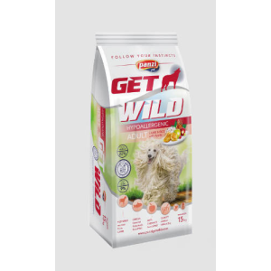 GetWild Panzi GetWild Hypoallergenic Lamb,rice Adult (bárány,rizs) száraztáp - Táplálék intoleranciás felnőtt kutyák részére (15kg)