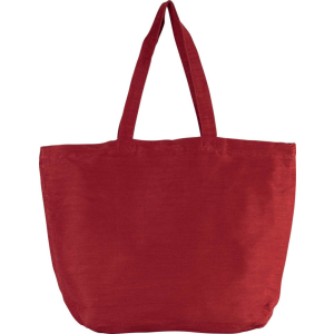 KIMOOD nagy juta táska hosszú füllel és pamut béléssel KI0231, Washed Crimson Red