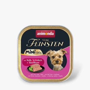 Animonda Vom Feinsten Adult Mini mit Kalb, Schinken + Basilikum (borjú,sonka,bazsalikom) alutálkás - felnőtt kutyák részére (100g)