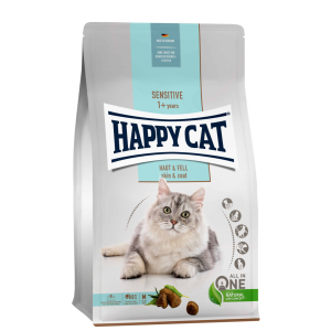 Happy Cat Sensitive Haut &amp; Fell | Bőr és szőr | Csirke ízű száraz macskatáp - 1,3 Kg