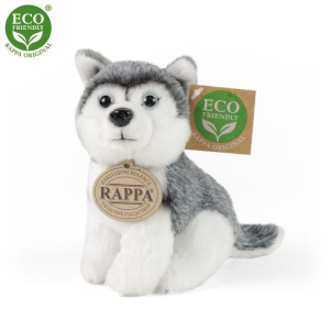 Rappa Plüss kutya ülő 13 cm - Husky - környezetbarát