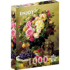Enjoy 1000 db-os puzzle - Jean-Baptiste Robie: Still Life with Roses (1107)
