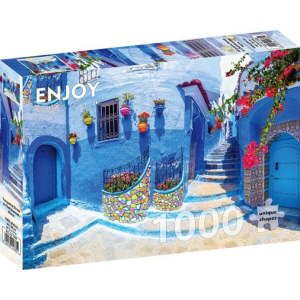 Enjoy 1000 db-os puzzle - Turquoise Street in Chefchaouen, Maroc (1365)