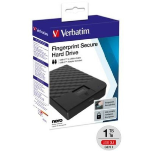 Verbatim Ujjlenyomat azonosítású HDD 1TB AES 256 ENCRYPTION USB 3.1 GEN 1 (2.5")