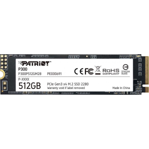 Patriot P300 512GB M.2 2280 PCI-E x4 Gen3 NVMe (P300P512GM28)