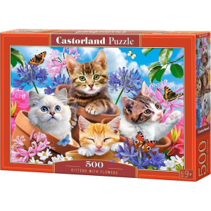 Castorland Puzzle 500 cica virágokkal CASTOR