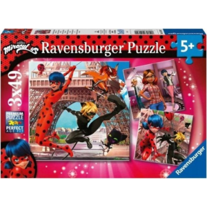 Ravensburger Puzzle 3x49 darab Miraculous Ladybug and Cat Noir