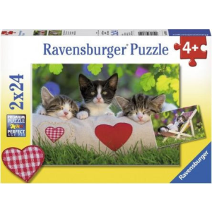 Ravensburger Puzzle 2x24 db Alvó cicák