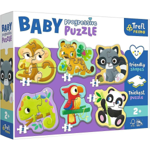 Trefl Puzzle Baba progresszív készlet 6 az 1-ben Egzotikus állatok 22 darab