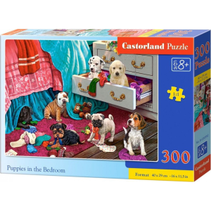 Castorland Puzzle 300 kiskutya a hálószobában CASTOR