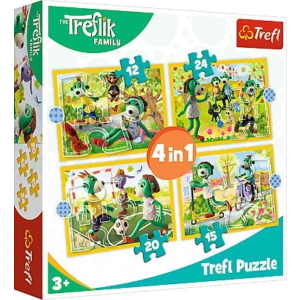Trefl Puzzle 4 az 1-ben Treflik játékok együtt. A Treflik család 34358