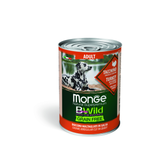  Monge BWild Grain Free Adult kutyakonzerv - pulyka sütőtökkel és cukkinivel 400 g