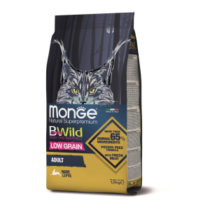  Monge BWild Low Grain Adult száraz macskatáp - vadnyúl 1,5 kg