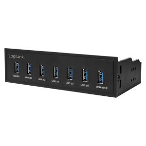 LogiLink USB HUB 3.0, 7-Port, 5,25" intern + Schnelladeport (UA0342)