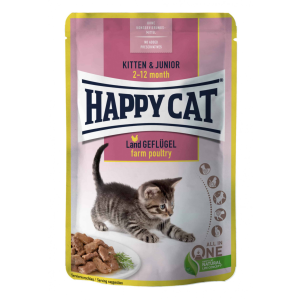 Happy Cat kitten-junior baromfi alutasakos eledel 85g