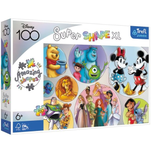 Trefl Junior: Super Shape XL Disney karakterek - 160 darabos puzzle