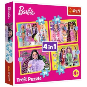 Trefl : barbie világa 4 az 1-ben puzzle - 35, 48, 54, 70 darabos