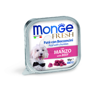  Monge Dog Fresh paté húsdarabokkal - marha 100 g