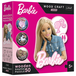 Trefl Wood Craft Junior: Csodálatos Barbie baba fa puzzle 50 db-os – Trefl