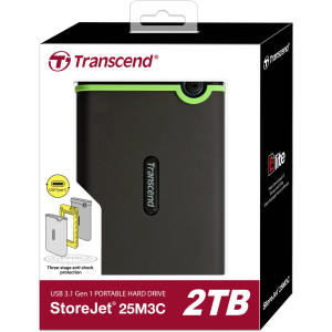 Transcend 2TB StoreJet 25M3C USB 3.0 Külső HDD - Vasszürke (TS2TSJ25M3C)