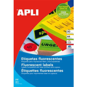 APLI 99,1x67,7mm színes kerekített sarkú Etikett 160 etikett/csomag Neon sárga