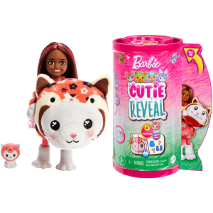Mattel Barbie Reveal Chelsea Costume Cuties: Kitty piros panda baba