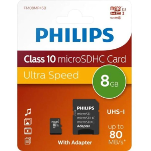 Philips 8GB Class10 microSDHC UHS-I Memóriakártya + Adapter
