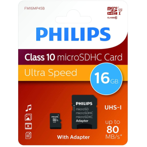 Philips 16Gb microSDHC UHS-I U1 CL10 memóriakártya + Adapter