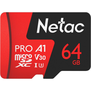 NETAC 64GB P500 Extreme Pro Micro SDHC Memóriakártya + SD adapter (NT02P500PRO-064G-R)