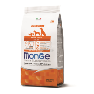  Monge Speciality Line All Breeds Adult Monoprotein száraz kutyatáp - kacsa, rizs és burgonya 2,5 kg