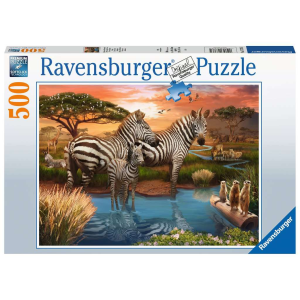 Ravensburger Zebrák a vízlelőhelyen - 500 darabos puzzle (17376)