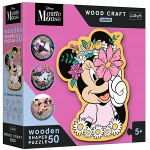 Trefl Wood Craft Junior: Disney Minnie egér világa fa puzzle 50 db-os – Trefl