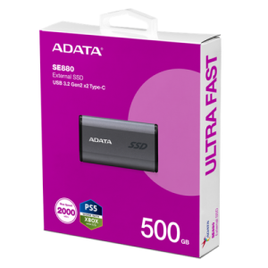 ADATA SSD Külső USB 3.2 500GB SE880 Elite, Szürke (347822)