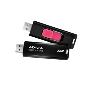 ADATA SSD Külső USB 3.2 500GB SC610, Fekete/Piros (347819)