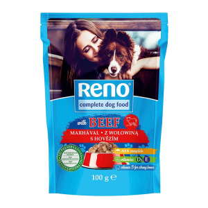 Reno marha ízű alutasakos nedves kutyaeledel - 100 g