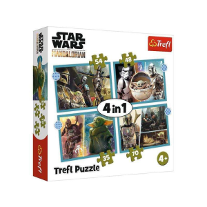 Trefl : Star Wars Mandalorian 4 az 1-ben puzzle - 35, 48, 54, 70 darabos