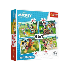 Trefl : Szép nap Mickey számára 4 az 1-ben puzzle - 35, 48, 54, 70 darabos