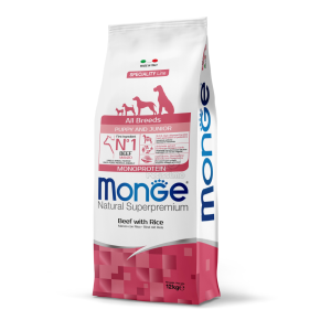  Monge Speciality Line All Breeds Puppy & Junior Monoprotein száraz kutyatáp - marha, rizs 12 kg